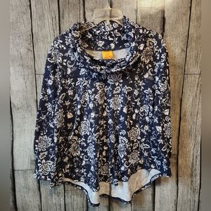 Ruby Rd. Navy‎ & White Floral Sweater